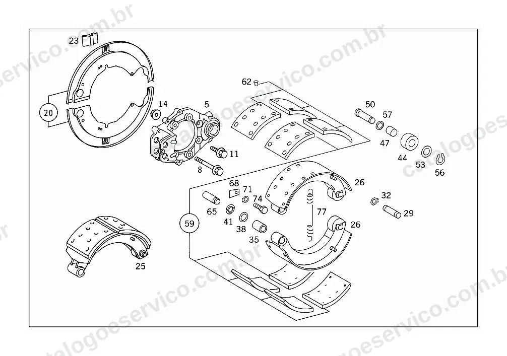 Vista explodida do Catálogo de Peças Mercedes-Benz L 1418 e L 1418 E (4)