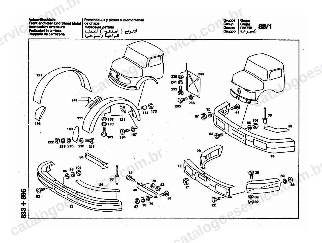 Vista explodida do Catálogo de Peças Mercedes-Benz L 1418 (versão EUA) (4)