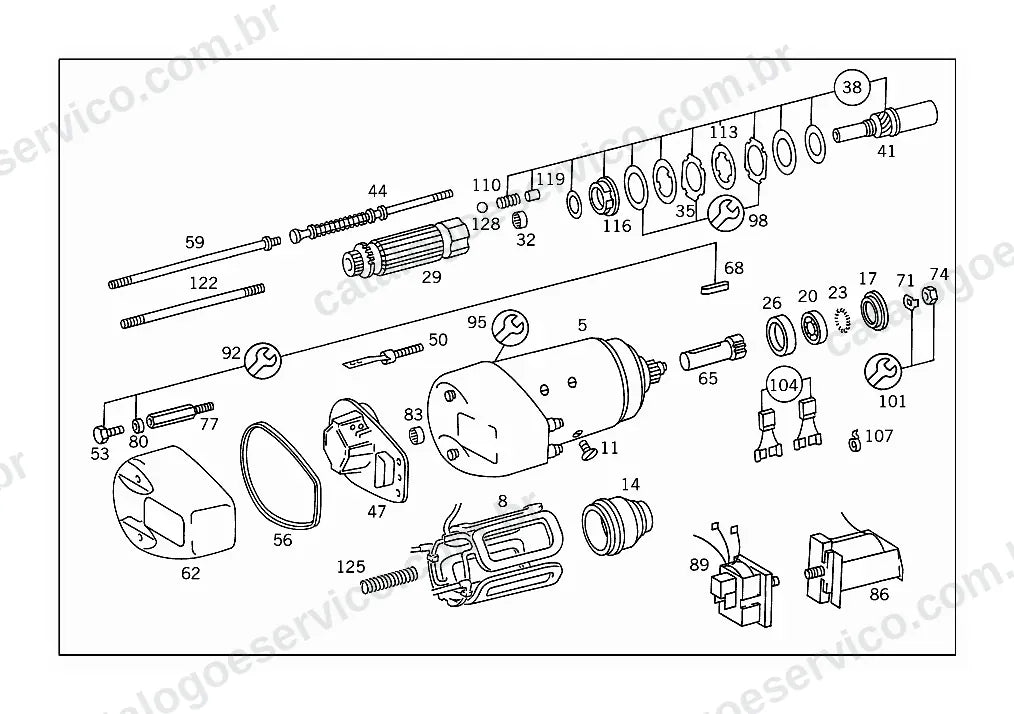 Vista explodida do Catálogo de Peças Mercedes-Benz L 1526 (versão Argentina) (1)