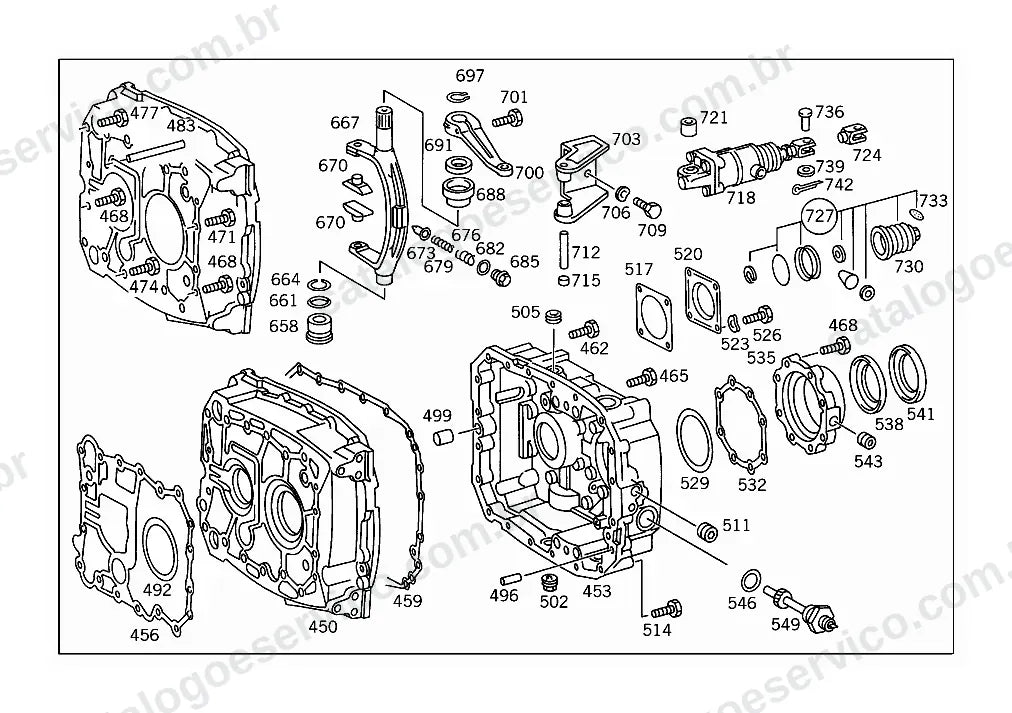 Vista explodida do Catálogo de Peças Mercedes-Benz L 1526 (versão Argentina) (2)
