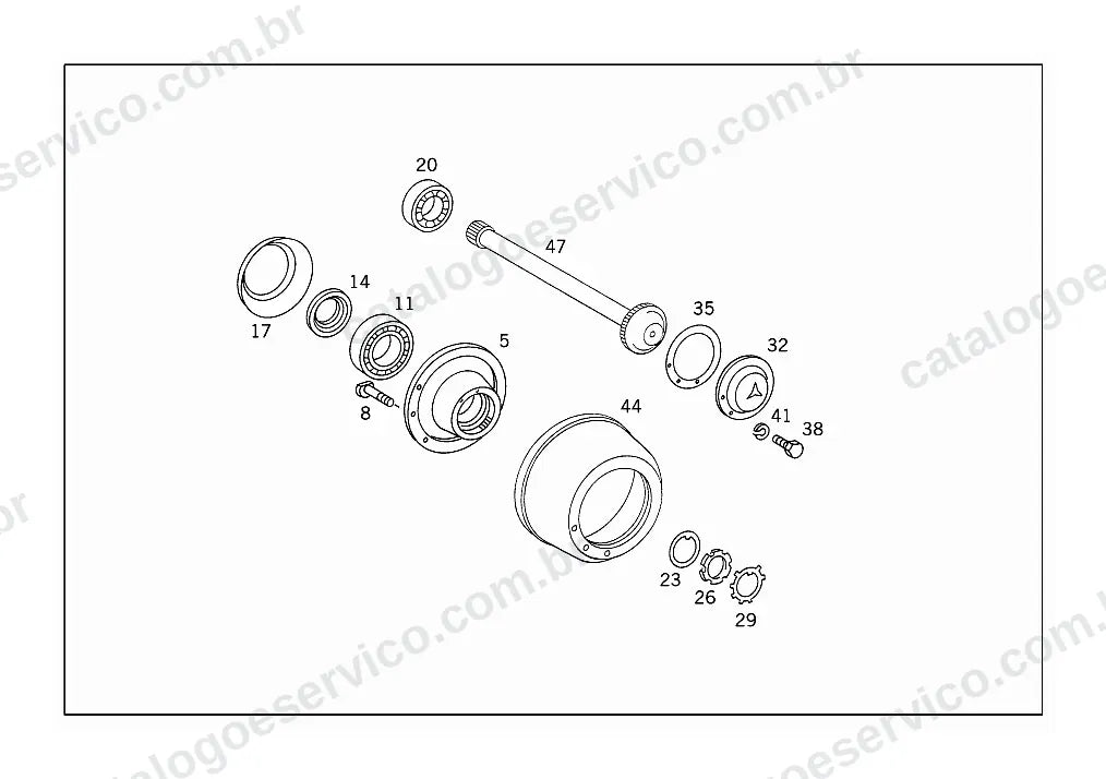 Vista explodida do Catálogo de Peças Mercedes-Benz L 1526 (versão Argentina) (4)