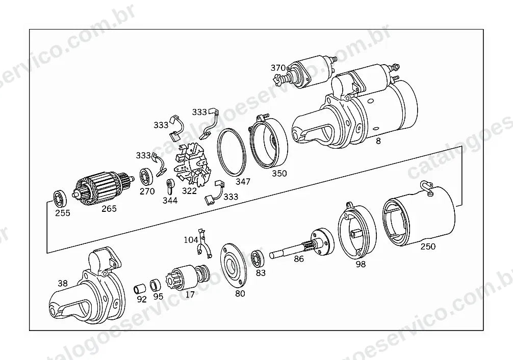 Vista explodida do Catálogo de Peças Mercedes-Benz L 1617 (versão Argentina) (2)