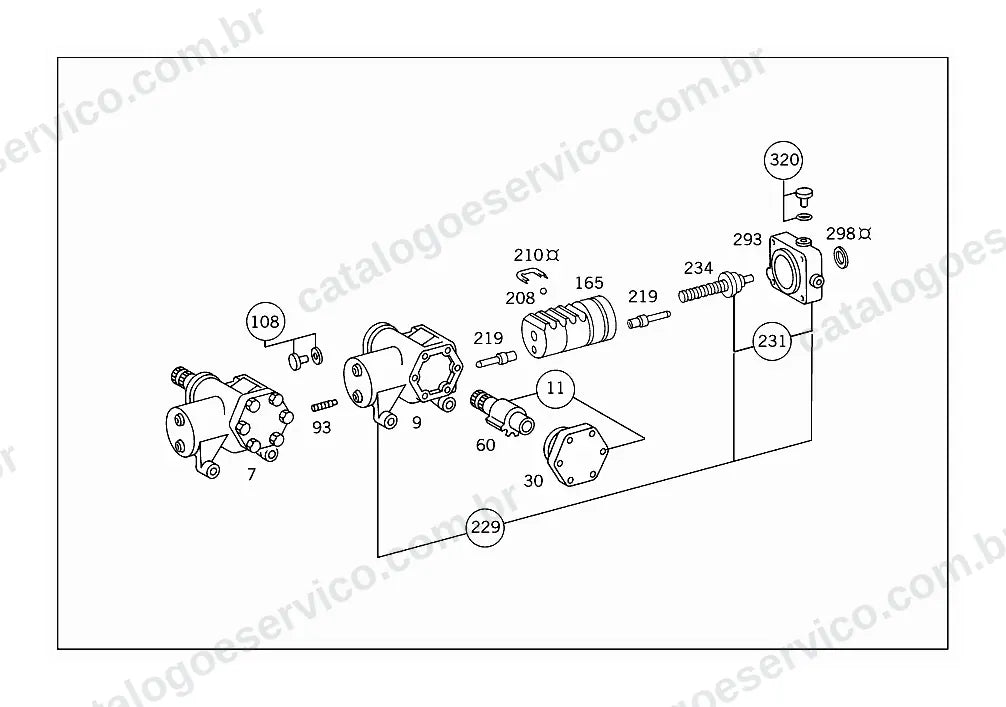 Vista explodida do Catálogo de Peças Mercedes-Benz L 1618 (2)