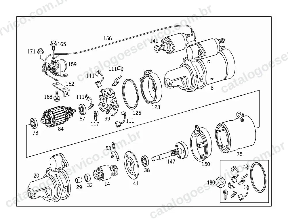 Vista explodida do Catálogo de Peças Mercedes-Benz L 1621 e L 1721 (1)