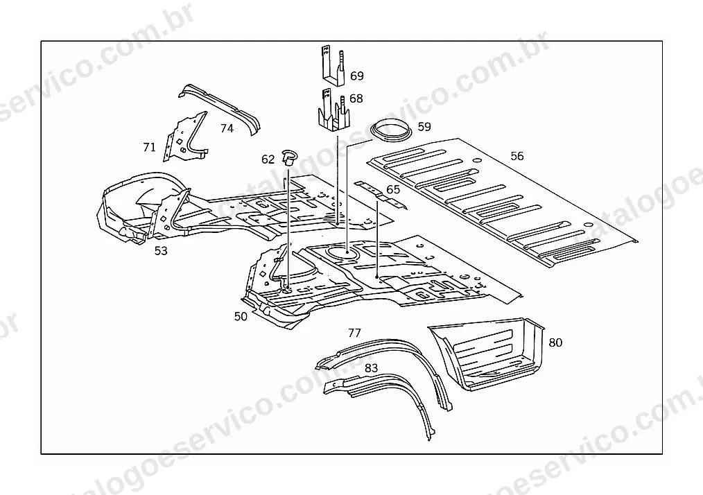 Vista explodida do Catálogo de Peças Mercedes-Benz L 1633 (2)