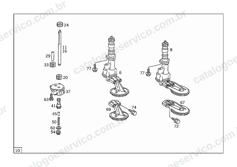 Vista explodida do Catálogo de Peças Mercedes-Benz L 2213, L 2214, L 2216 e L 2217 (1)