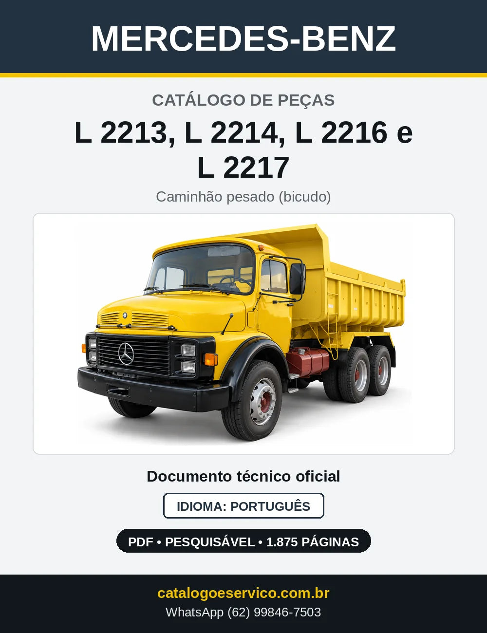 Capa do Catálogo de Peças Mercedes-Benz L 2213, L 2214, L 2216 e L 2217