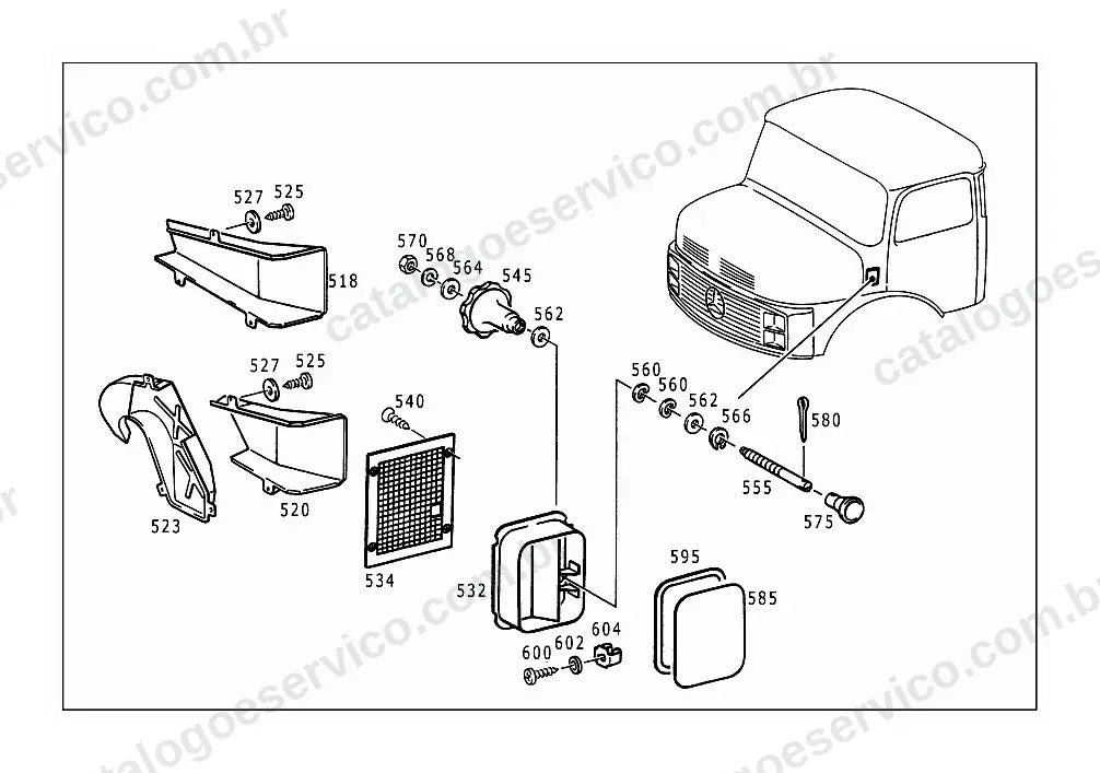 Vista explodida do Catálogo de Peças Mercedes-Benz L 2225 (2)