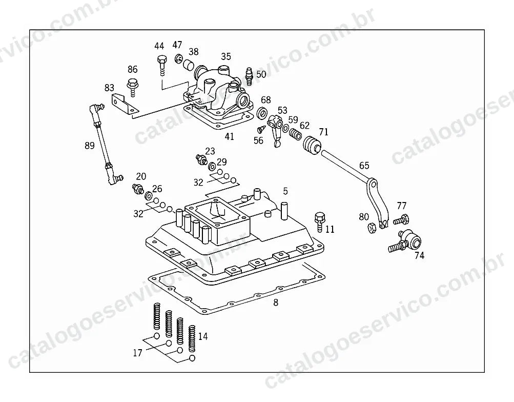 Vista explodida do Catálogo de Peças Mercedes-Benz L 2314 e L 2414 (1)