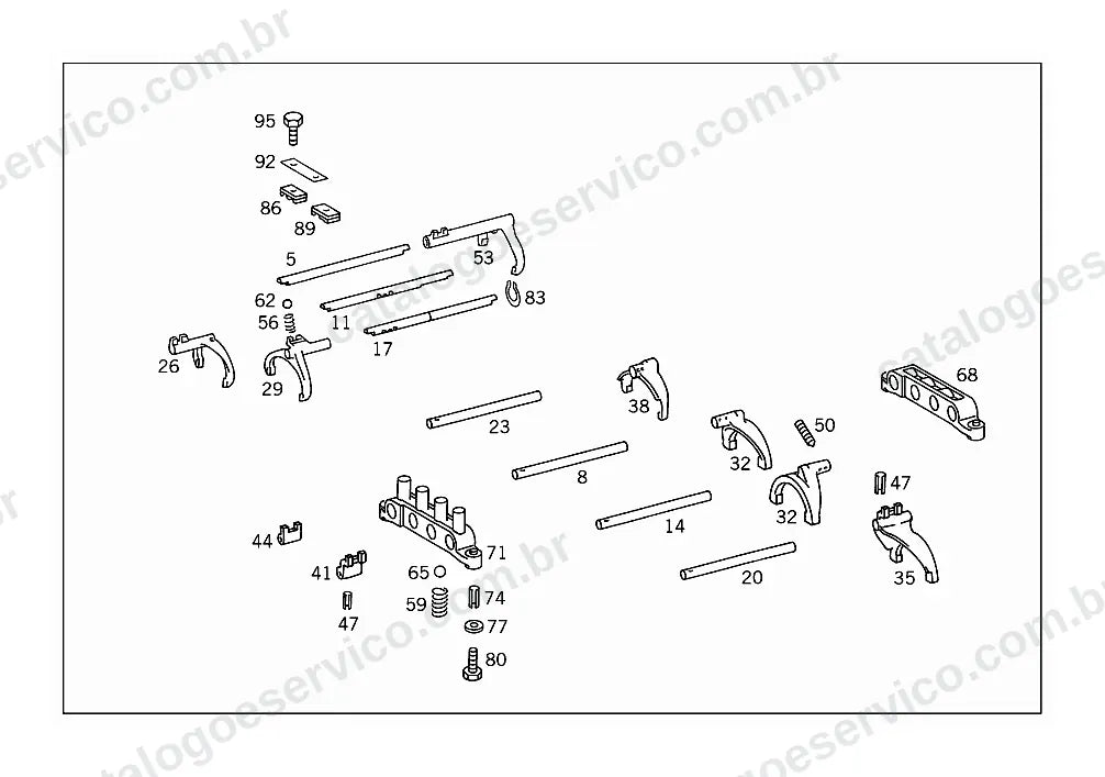 Vista explodida do Catálogo de Peças Mercedes-Benz L 2318 e L 2418 (2)