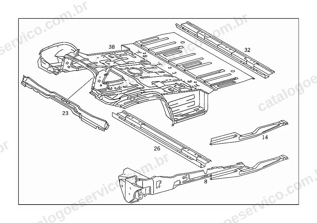 Vista explodida do Catálogo de Peças Mercedes-Benz L 2325, L 2425 e LA 2425 (2)