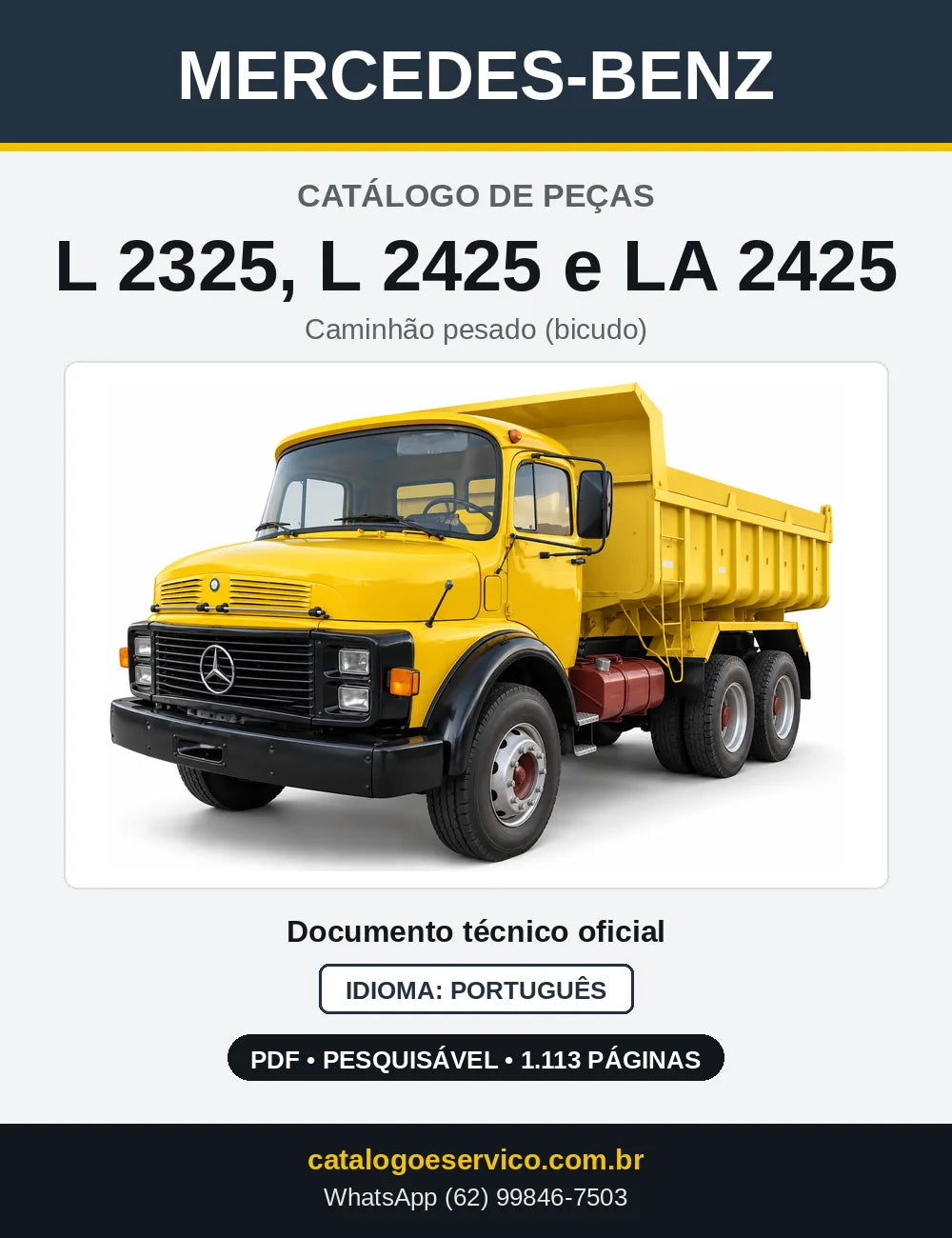 Capa do Catálogo de Peças Mercedes-Benz L 2325, L 2425 e LA 2425