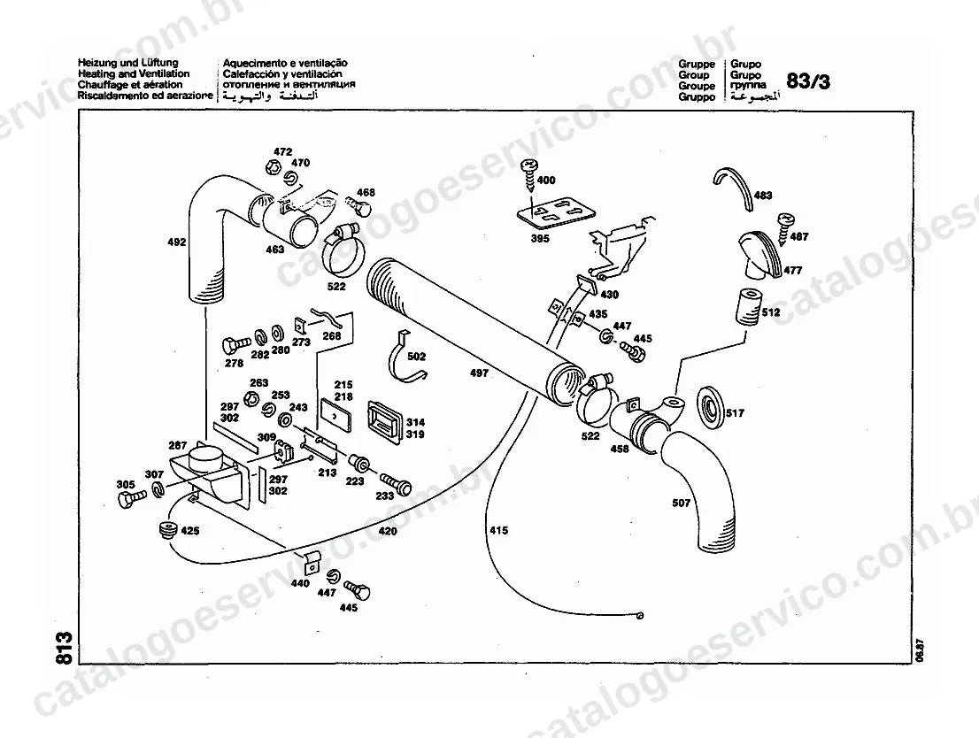Vista explodida do Catálogo de Peças Mercedes-Benz LA 1113 (4)