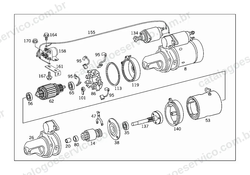 Vista explodida do Catálogo de Peças Mercedes-Benz LA 1215 (versão Argentina) (1)