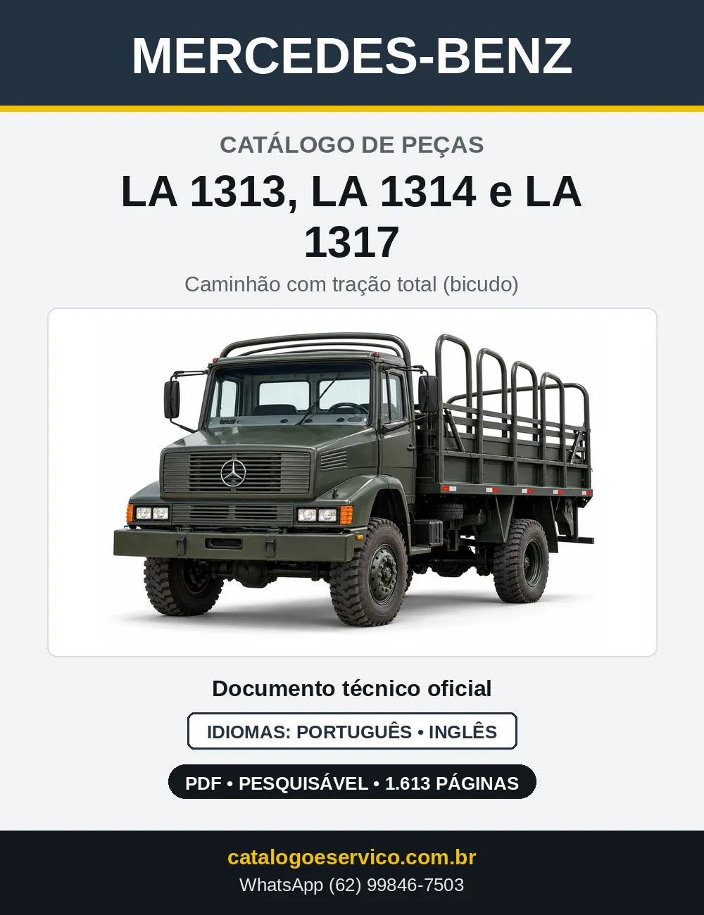 Capa do Catálogo de Peças Mercedes-Benz LA 1313, LA 1314 e LA 1317