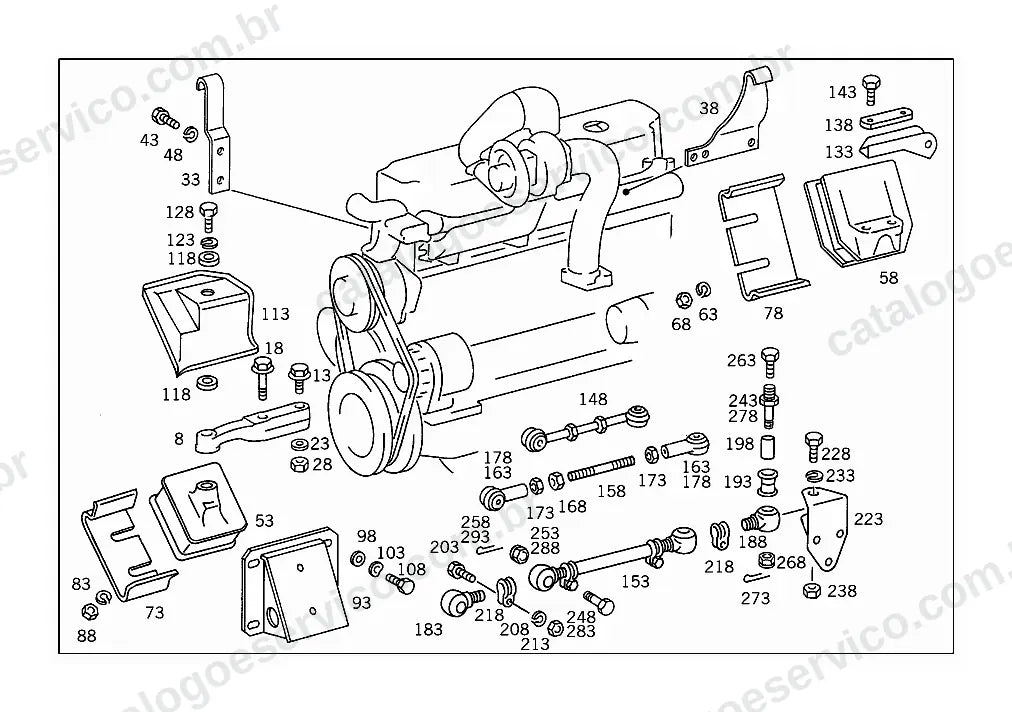 Vista explodida do Catálogo de Peças Mercedes-Benz LA 1313 (1)