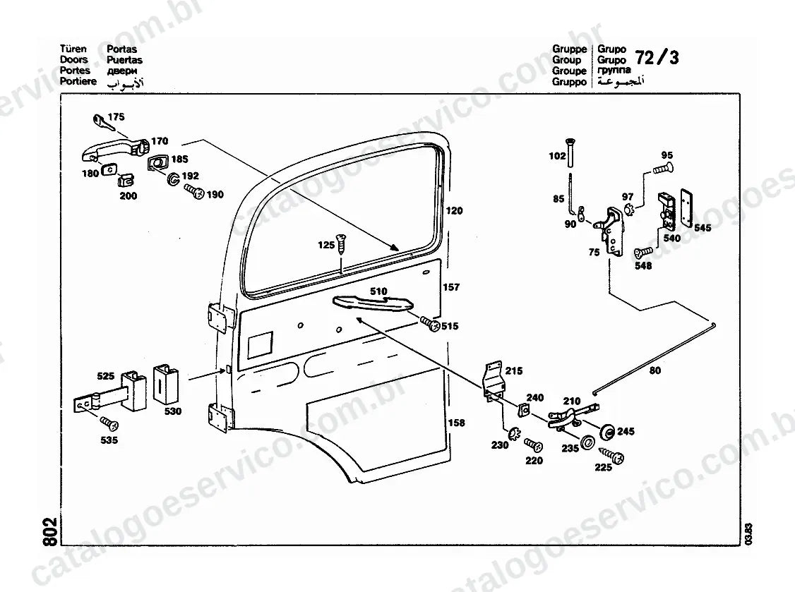 Vista explodida do Catálogo de Peças Mercedes-Benz LA 1313 (3)