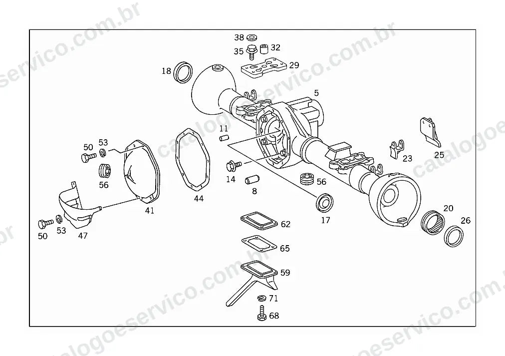 Vista explodida do Catálogo de Peças Mercedes-Benz LA 1418 (4)