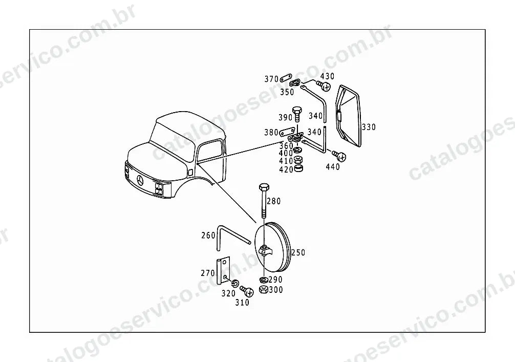 Vista explodida do Catálogo de Peças Mercedes-Benz LB 2216 e LB 2217 (2)