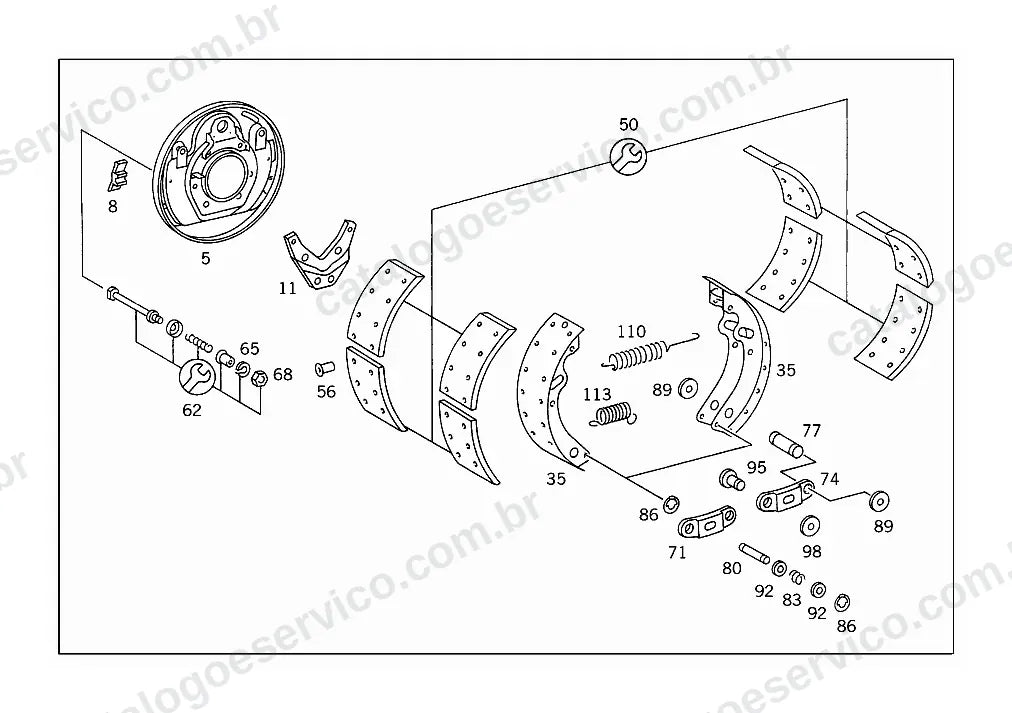 Vista explodida do Catálogo de Peças Mercedes-Benz LG 1819 e LG 1820 (3)