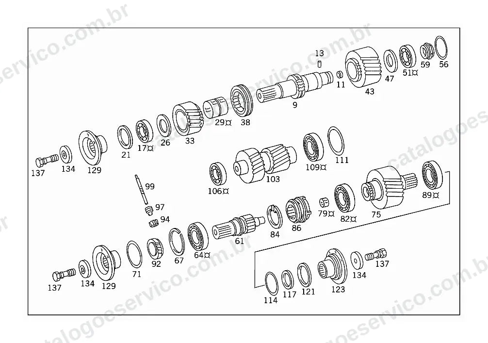 Vista explodida do Catálogo de Peças Mercedes-Benz LG 1819 e LG 1820 (4)
