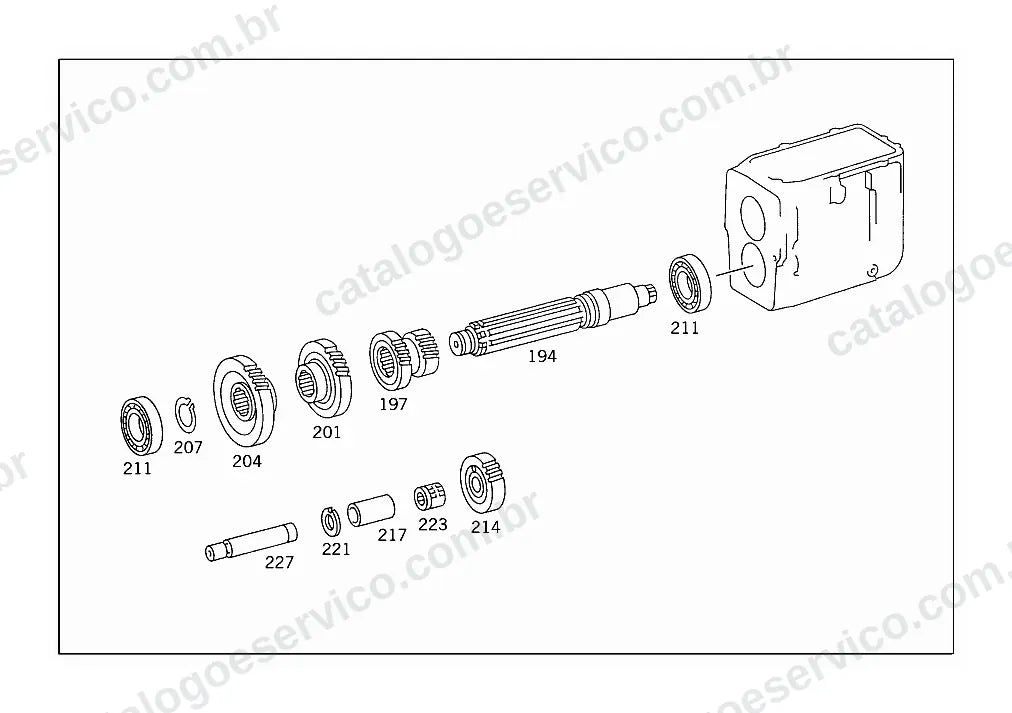 Vista explodida do Catálogo de Peças Mercedes-Benz LK 1316, LK 1317 e LK 1318 (3)