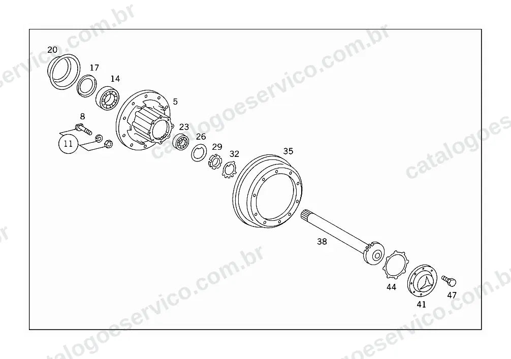 Vista explodida do Catálogo de Peças Mercedes-Benz LK 1414 (4)