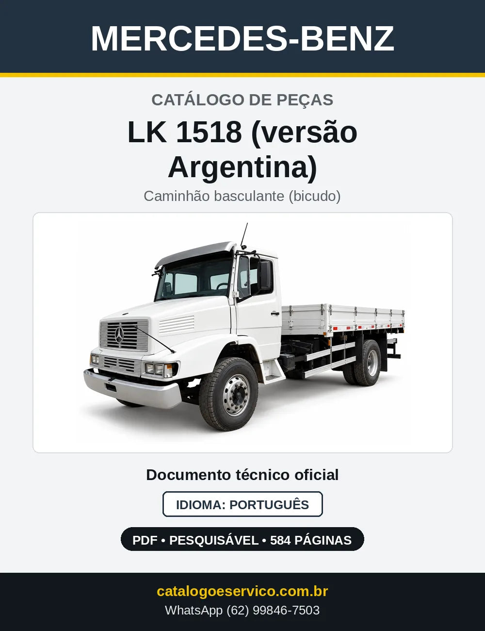 Capa do Catálogo de Peças Mercedes-Benz LK 1518 (versão Argentina)