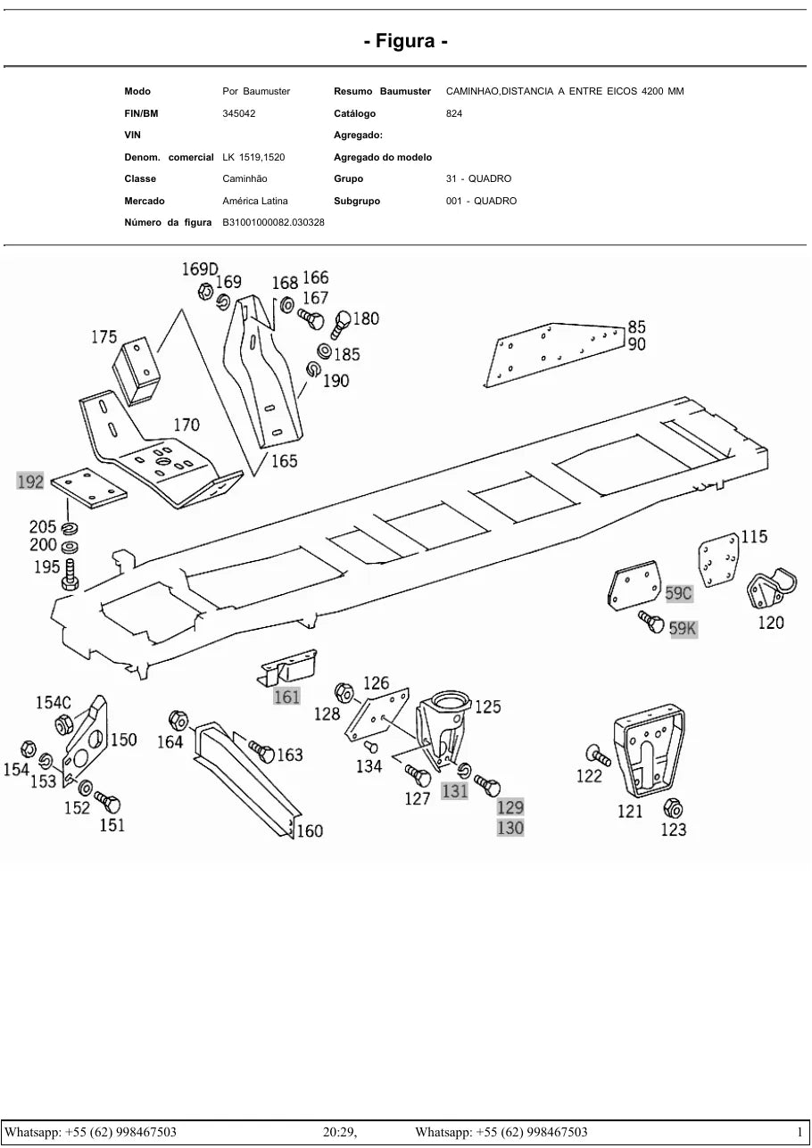Catálogo de Peças Mercedes-Benz LK 1519 e LK 1520 — página interna 2
