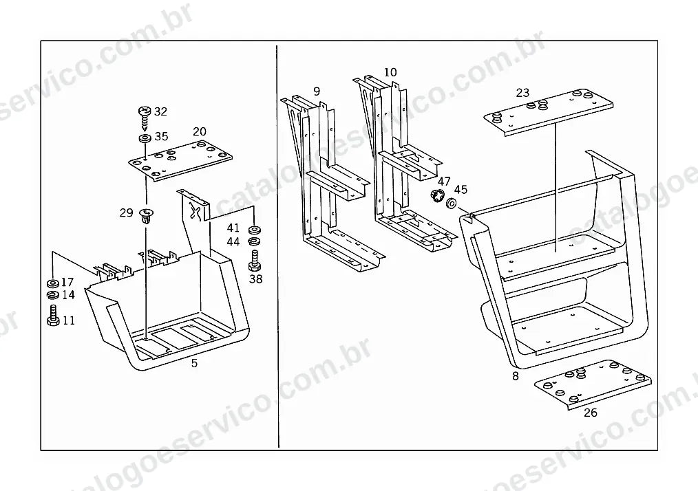 Vista explodida do Catálogo de Peças Mercedes-Benz LK 2325 e LK 2425 (2)