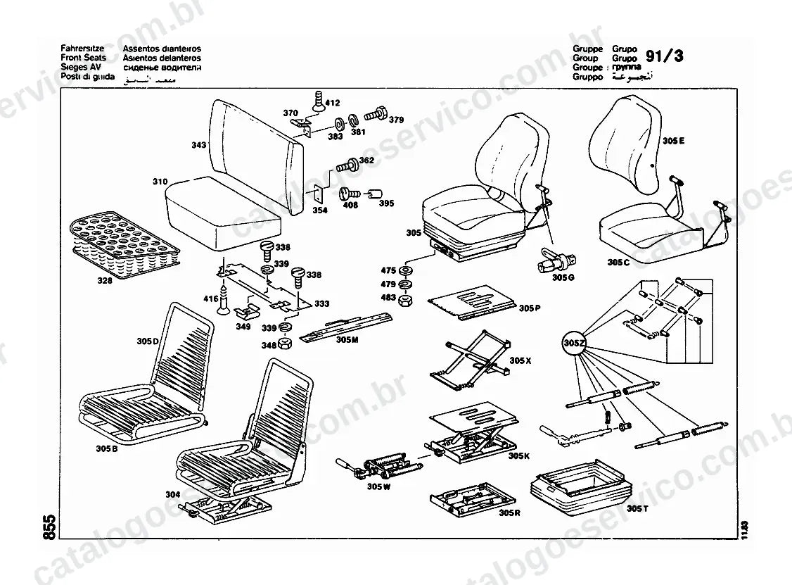 Vista explodida do Catálogo de Peças Mercedes-Benz LO 1112 (3)