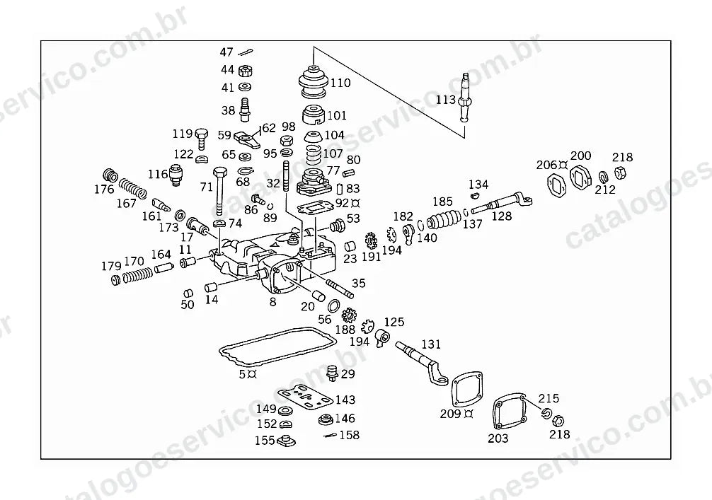 Vista explodida do Catálogo de Peças Mercedes-Benz LO 1114 (versão Argentina) (2)