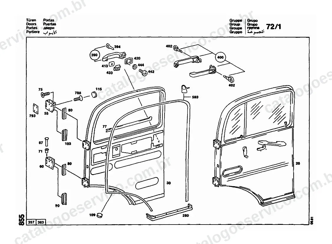Vista explodida do Catálogo de Peças Mercedes-Benz LO 914 (versão Argentina) (2)