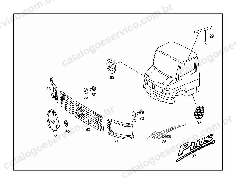 Vista explodida do Catálogo de Peças Mercedes-Benz LO 915 (4)