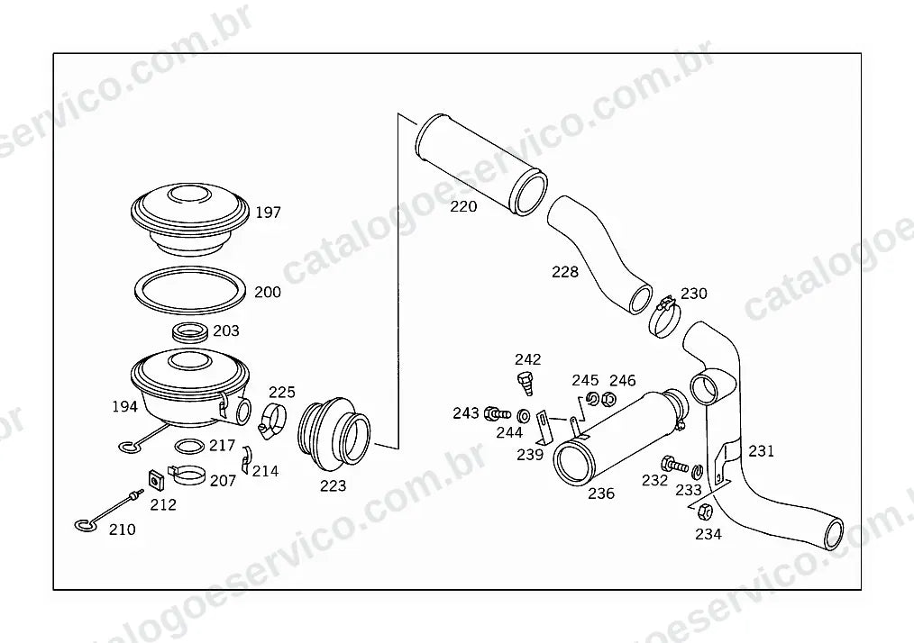 Vista explodida do Catálogo de Peças Mercedes-Benz LS 1112 (versão Argentina) (1)