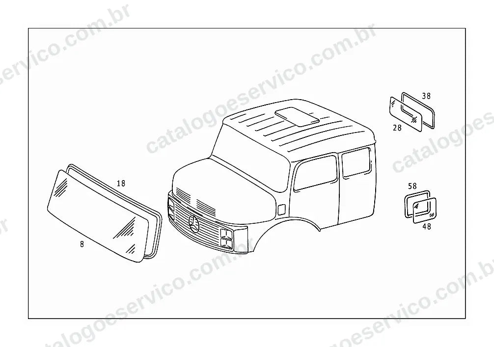 Vista explodida do Catálogo de Peças Mercedes-Benz LS 1519 e LS 1520 (2)