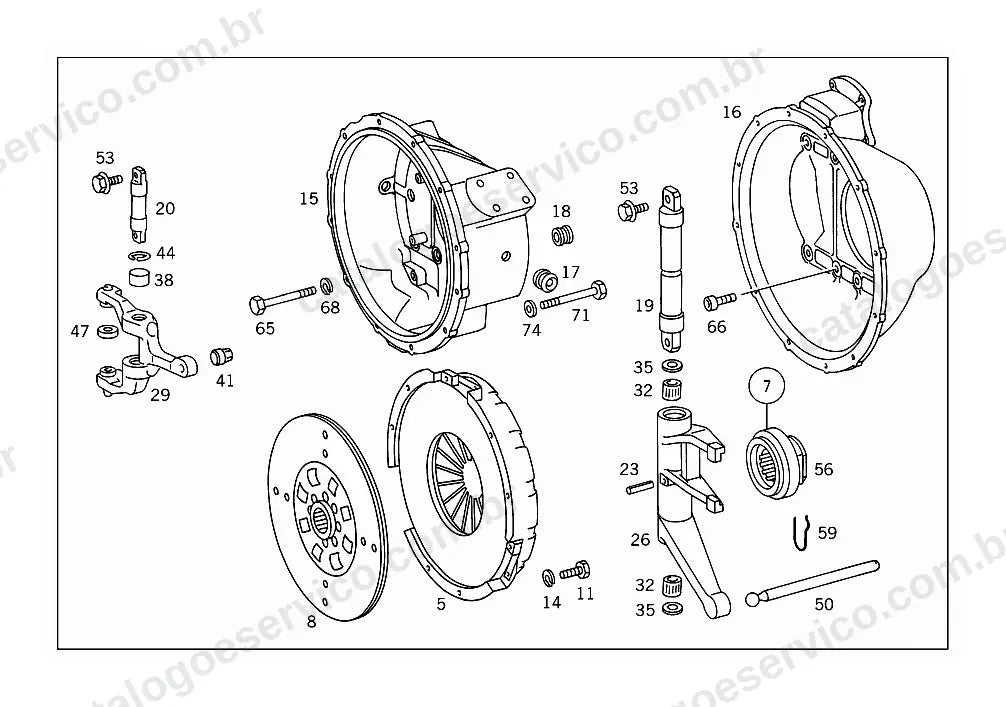 Vista explodida do Catálogo de Peças Mercedes-Benz LS 1623 (versão Argentina) (4)