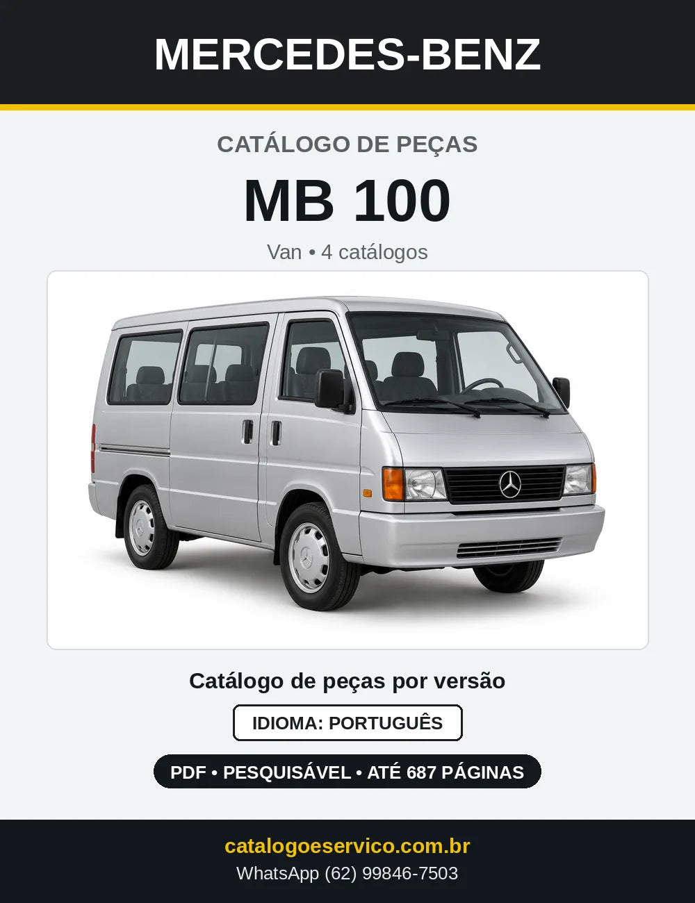 Capa do Catálogo de Peças Mercedes-Benz MB 100 em PDF