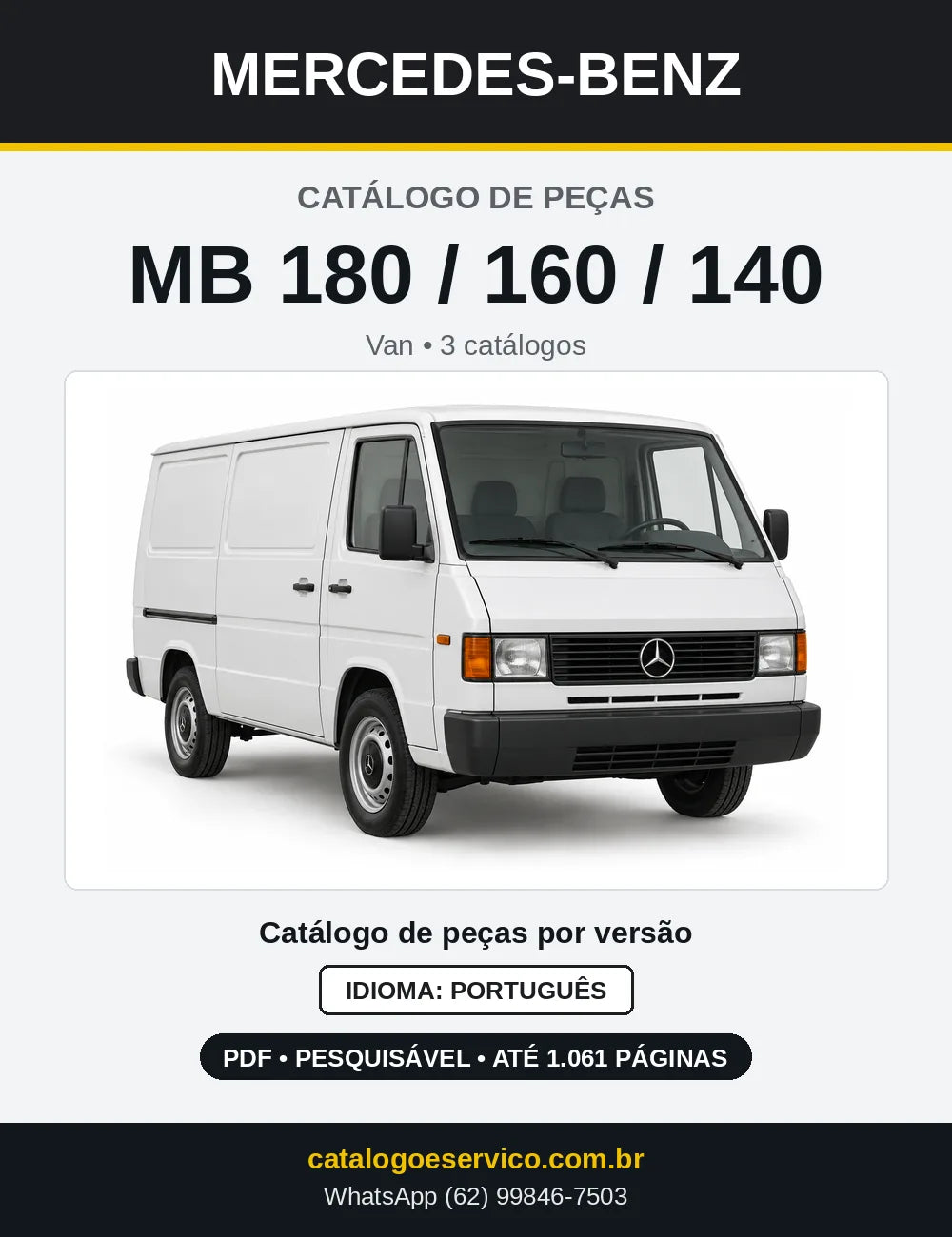 Capa do Catálogo de Peças Mercedes-Benz MB 180, MB 160 e MB 140 em PDF