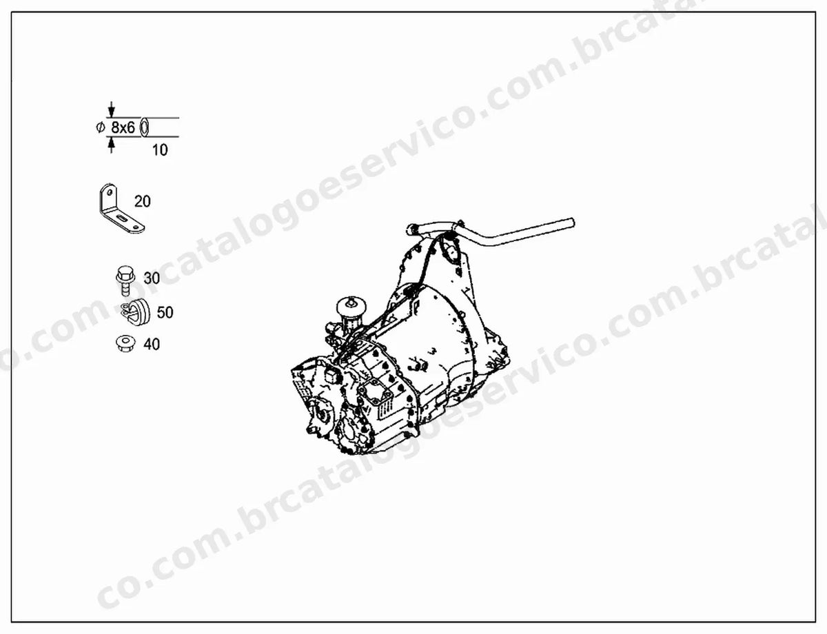 Vista explodida 1 do Catálogo de Peças Mercedes-Benz MBO 1019/44