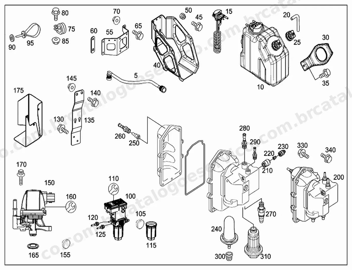 Vista explodida 3 do Catálogo de Peças Mercedes-Benz MBO 1019/44