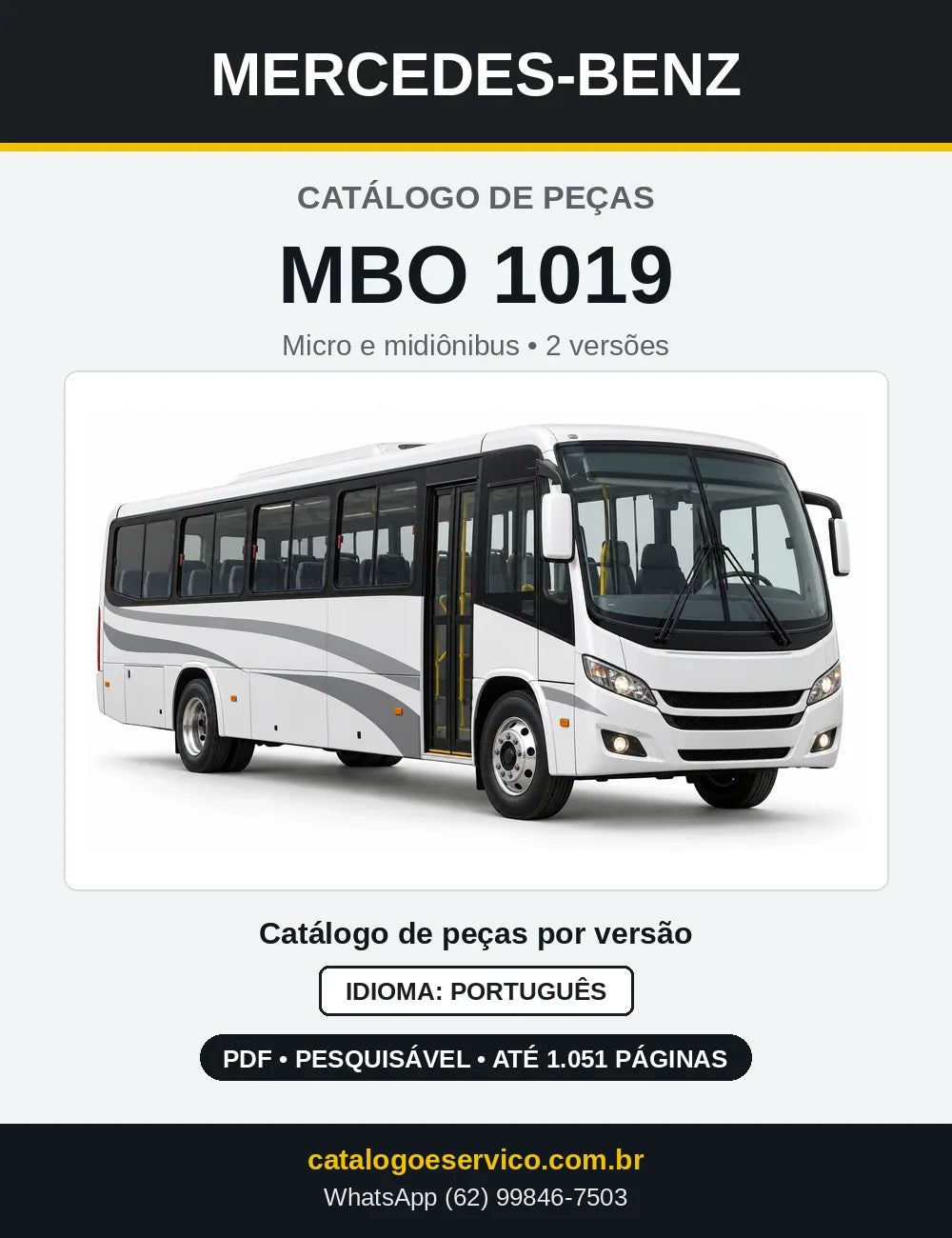 Capa do Catálogo de Peças Mercedes-Benz MBO 1019 em PDF