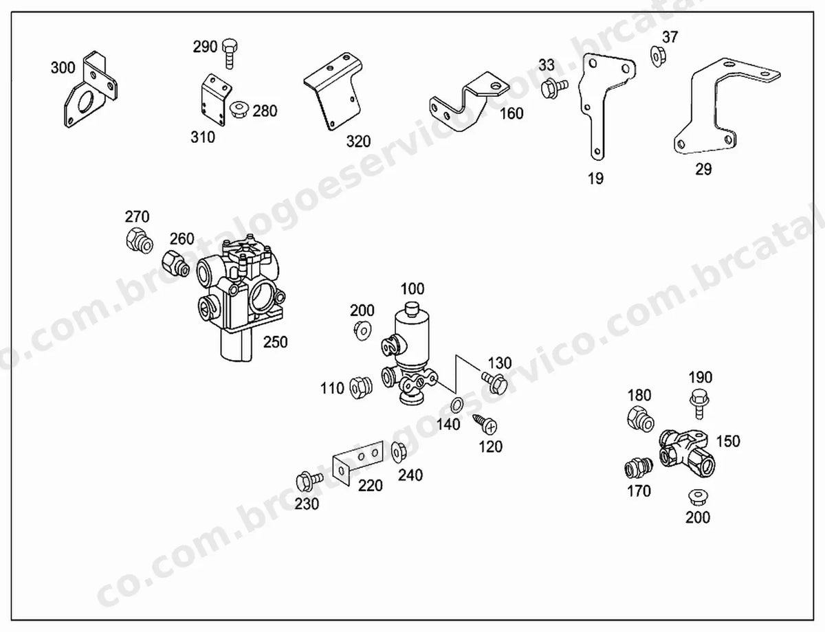 Vista explodida 2 do Catálogo de Peças Mercedes-Benz MBO 1219/52