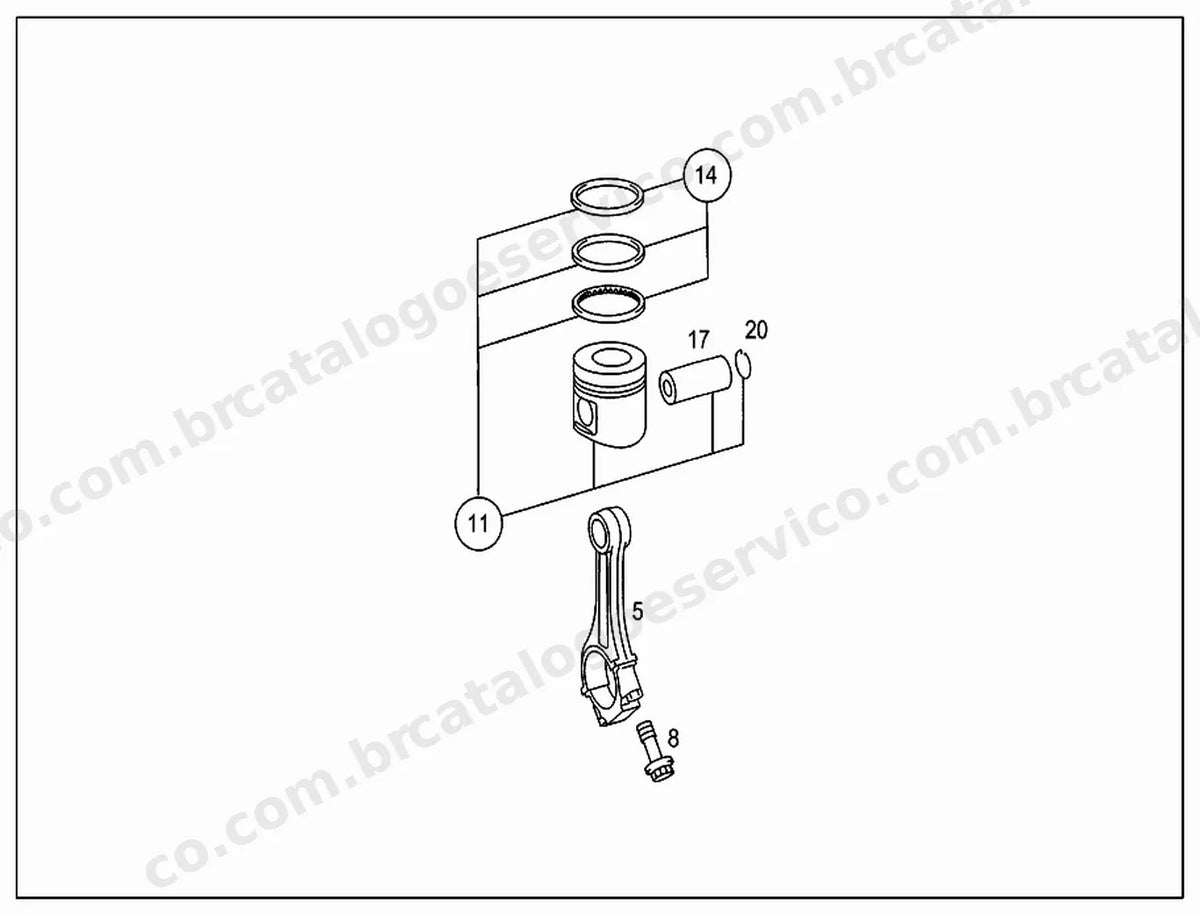 Vista explodida 2 do Catálogo de Peças Mercedes-Benz MBO 1219