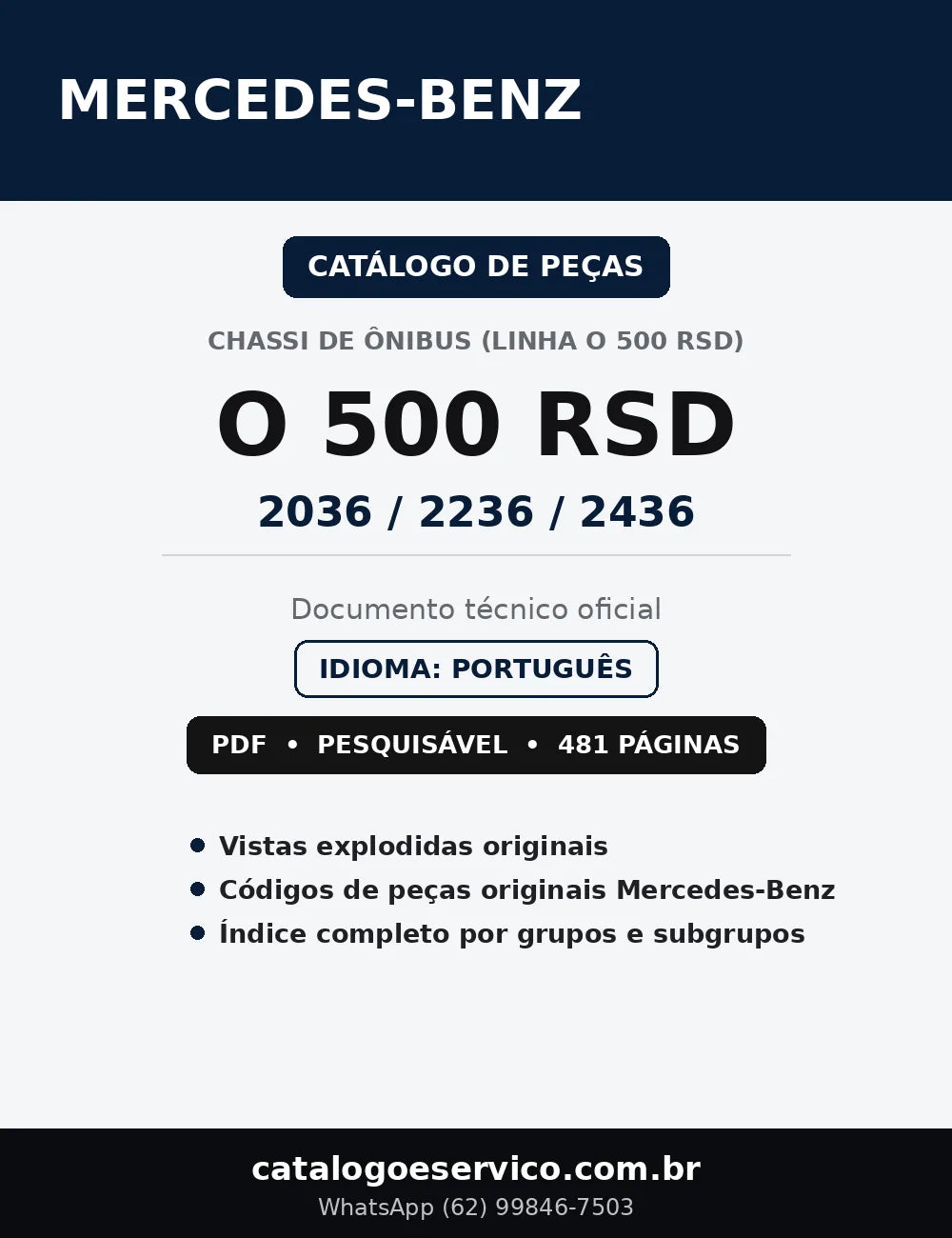 Catálogo de Peças Mercedes-Benz O 500 RSD 2036/2236/2436 - capa