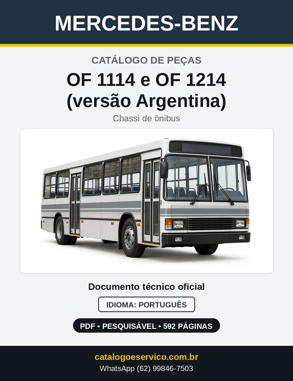 Capa do Catálogo de Peças Mercedes-Benz OF 1114 e OF 1214 (versão Argentina)