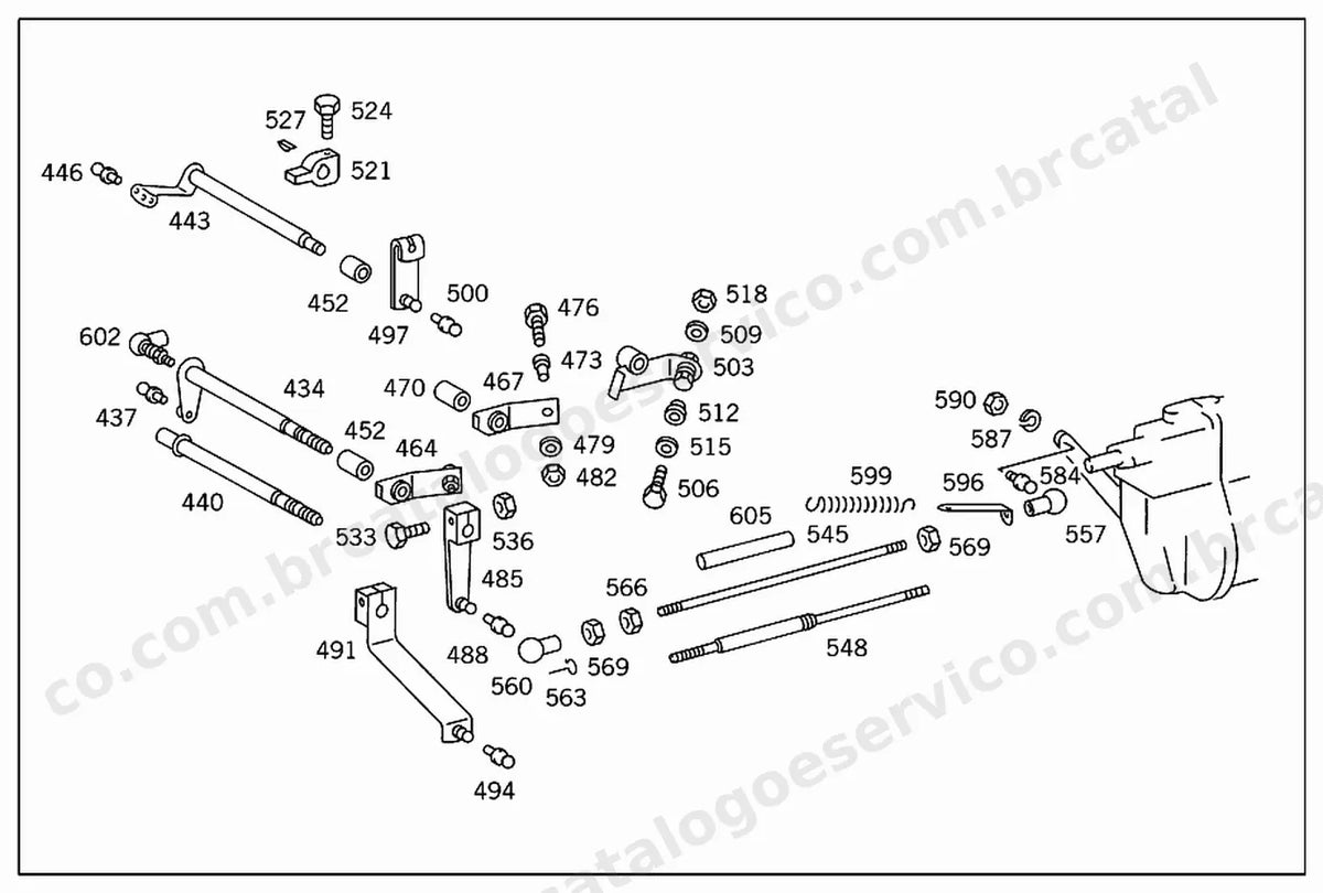Vista explodida 1 do Catálogo de Peças Mercedes-Benz O 140