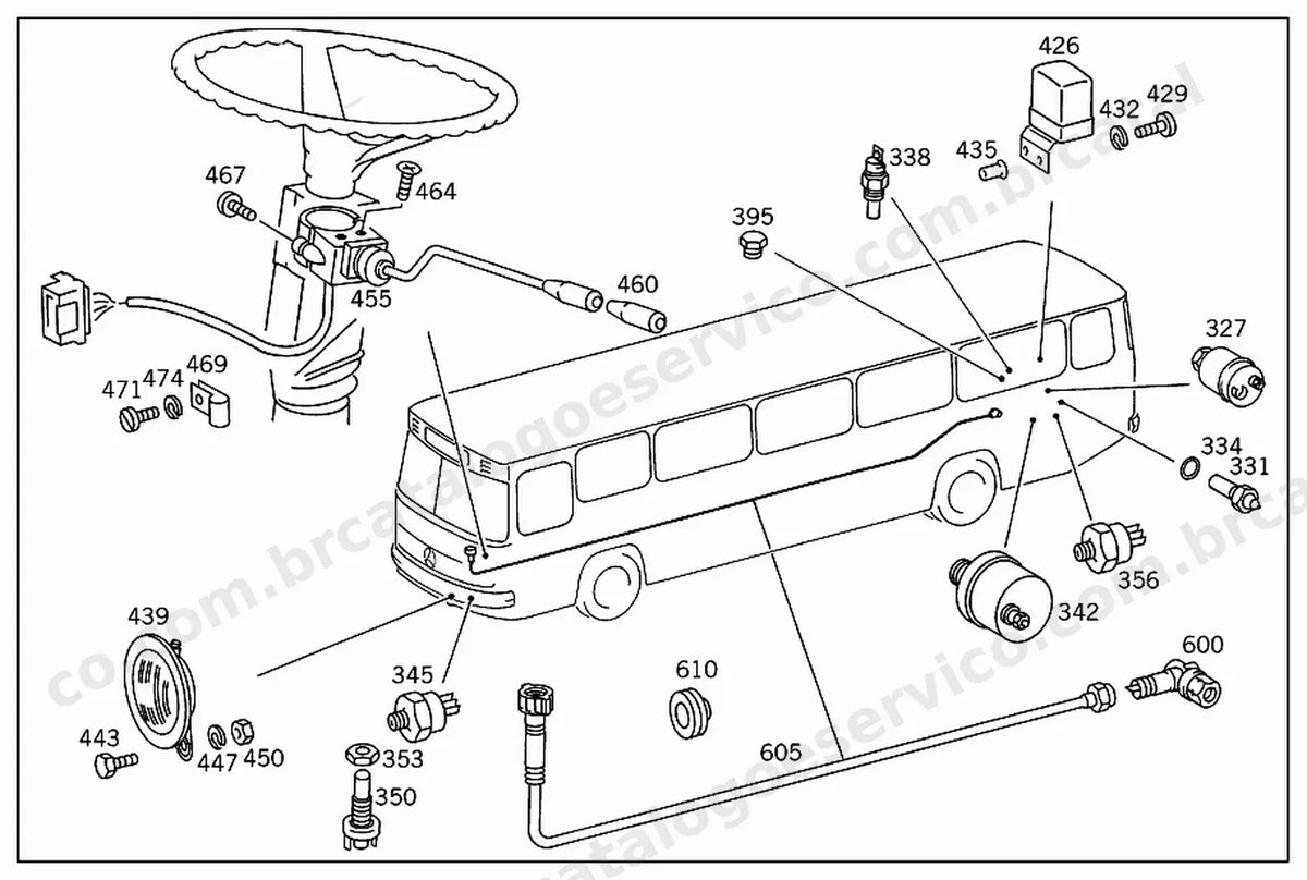 Vista explodida 2 do Catálogo de Peças Mercedes-Benz O 364