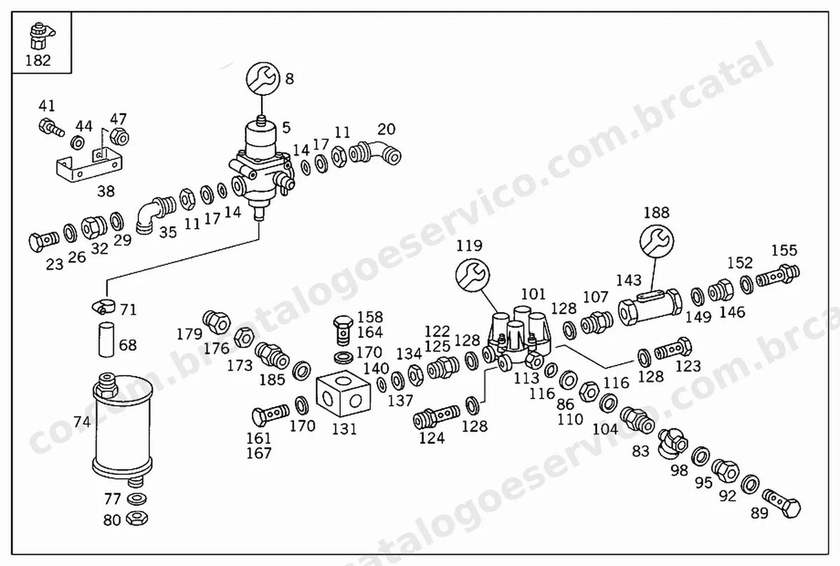 Vista explodida 3 do Catálogo de Peças Mercedes-Benz O 370 e O 371-ST