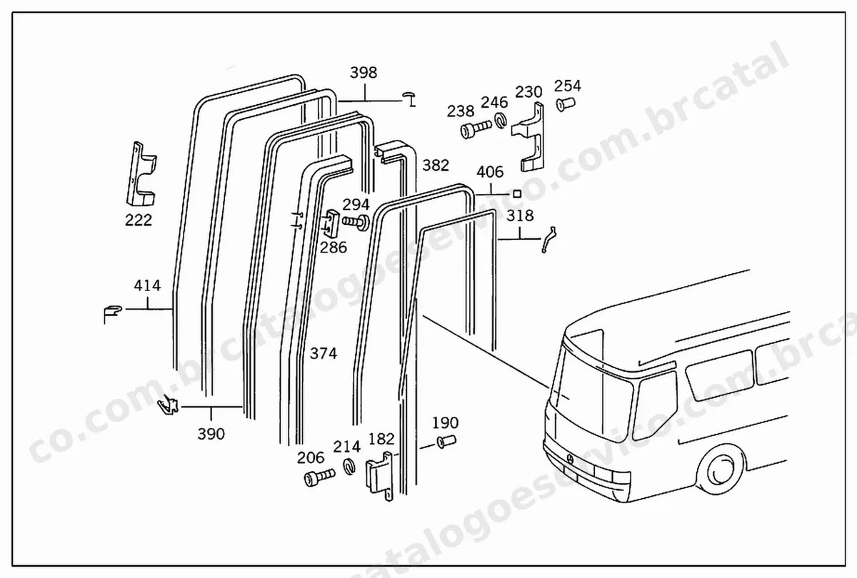 Vista explodida 1 do Catálogo de Peças Mercedes-Benz O 370 e O 371